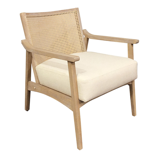 Wood Cane Back Jakob Armchair: Natural - Natural Fiber by World Market