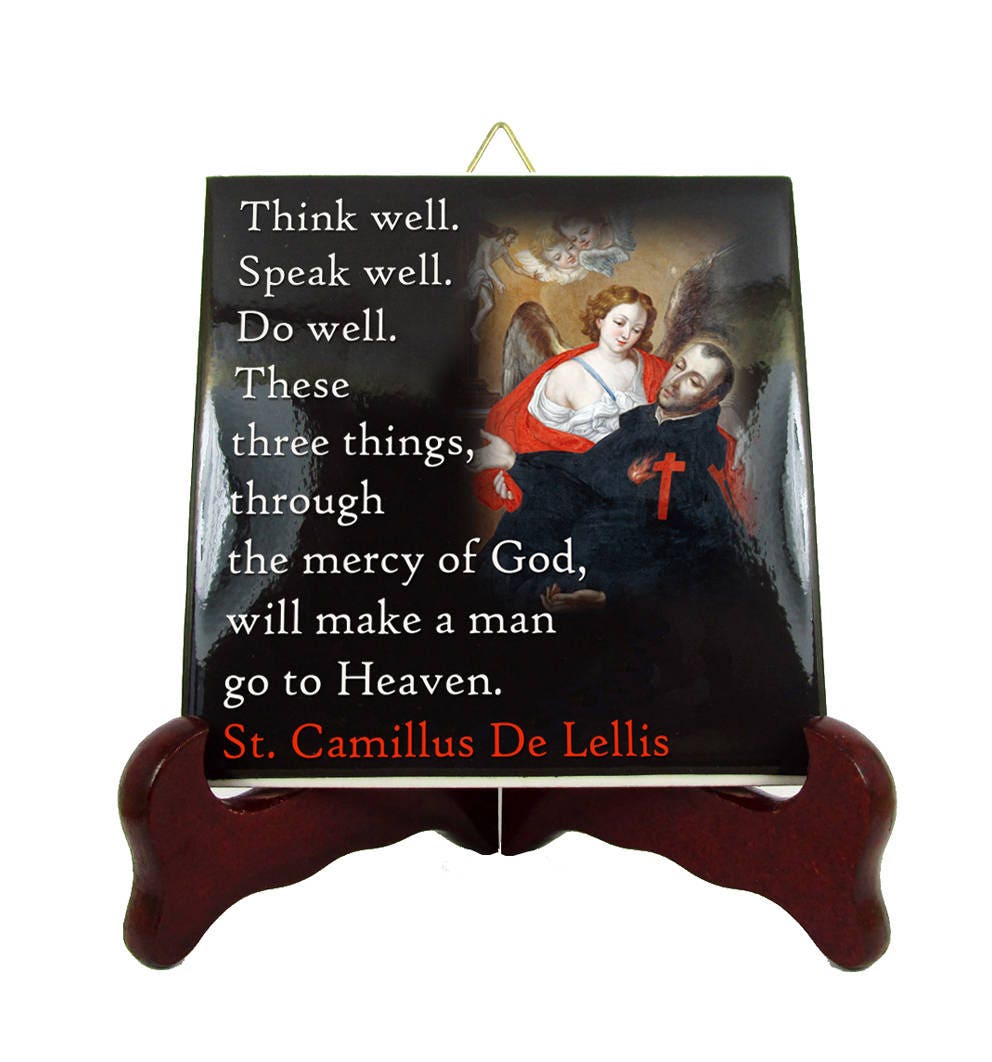 st Camillus De Lellis - Religious Quotes On Ceramic Tile Saint Saints Catholic Art