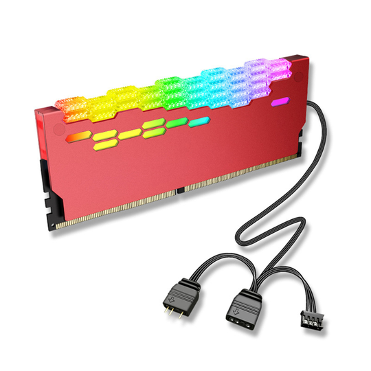Tousimaii RA2 Memory Radiator Efficient Widely Compatible Aluminum Alloy 5V ARGB Desktop Computer RAM Cooler for Home - red
