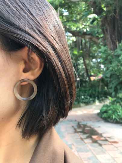 Minimal Round Earrings, Buffalo Horn Earrings, Everyday Earrings, Minimalist Earrings Buffalo Jewelry, Disc