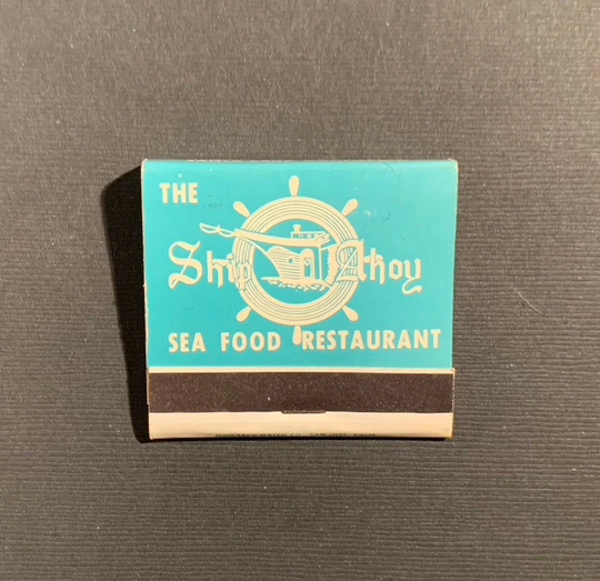 Vintage Matchbook, Ship Ahoy, Restaurant, Seafood, Santa Cruz, California, Front Strike, with 30 Match Sticks, Free Ship Usa