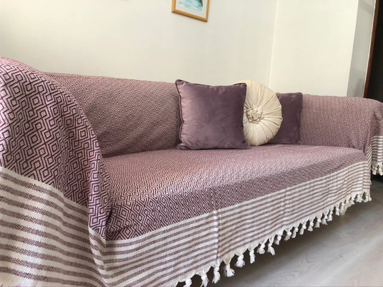 Red Slipcovers, Woven Sofa Cover, Cotton Bed Natural Woven Large Linen Cover