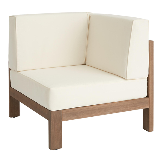 Eucalyptus Segovia Modular Outdoor Patio Sectional Corner Chair: Brown - Wood by World Market