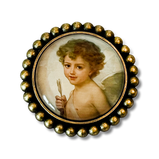 Cherub Brooch, Valentines Cupid Pin, Vintage Inspired Angel Valentine's Day Jewelry, Gift Idea