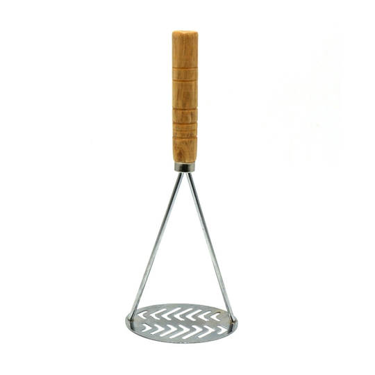 Non Slip Handle Stainless Steel Potato Masher Ricer Vegetable Fruit Blender Tool - double ribs, 3#