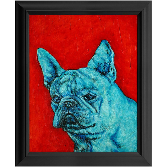 Blue French Bulldog Framed Readyt O Hang Dog Art Print