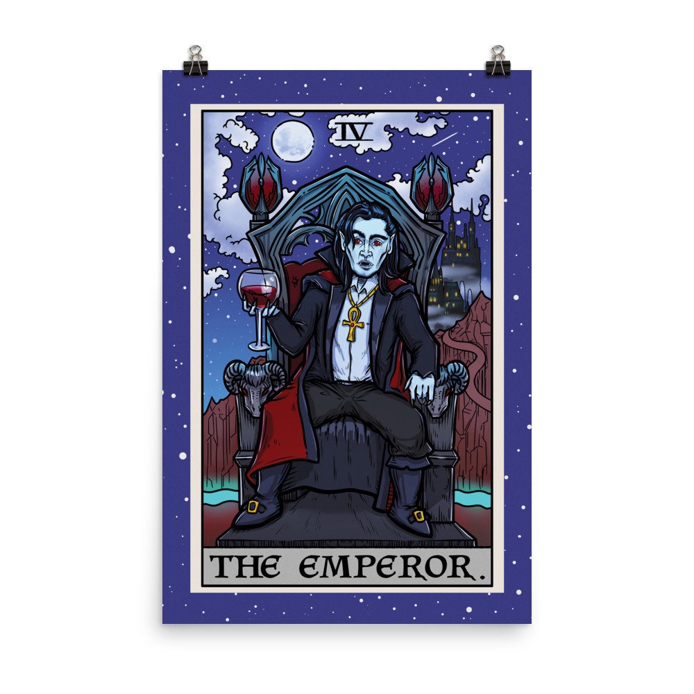 The Emperor Tarot Card Poster Halloween Dracula Vampire Wall Art Gothic Print Goth Home Decor Witch Hanging Gifts For Men