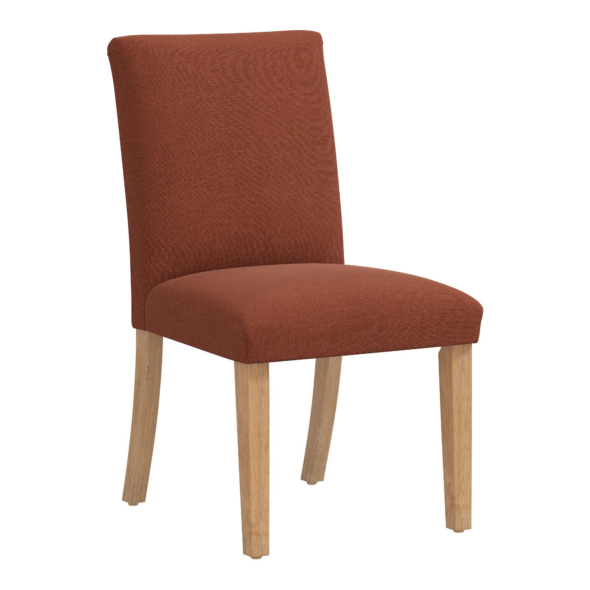 Linen Kerri Upholstered Dining Chair: Orange by World Market
