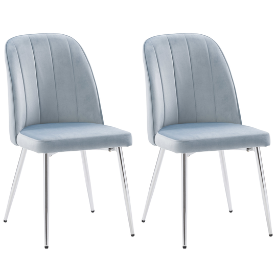 CorLiving Nash Contemporary/Modern Polyester/Polyester Blend Upholstered Dining Side Chair (Composite Frame) in Blue | DDW-105-C