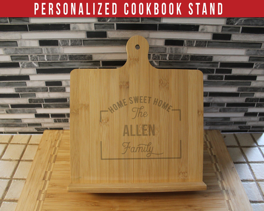 Personalized Cookbook Stand, Kitchen Gift For Mom & Grandma/Family Couples For New Home, Housewarming Idea