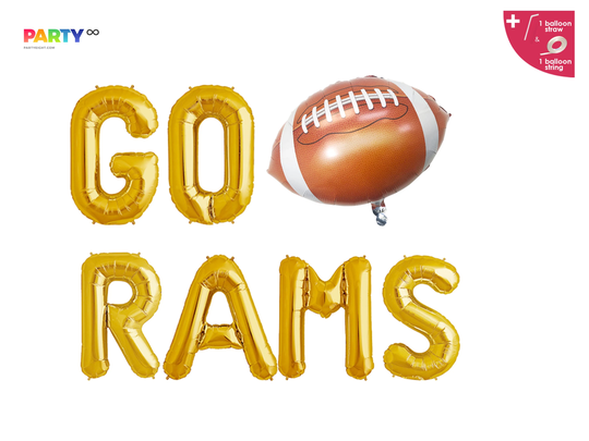 Go Rams Balloon Banner | Superbowl Party Decor Los Angeles Fans Football Sports Theme Nfl Decor