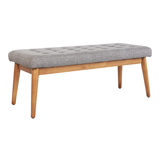 Acorn Wood Mid Century Upholstered Bench by World Market