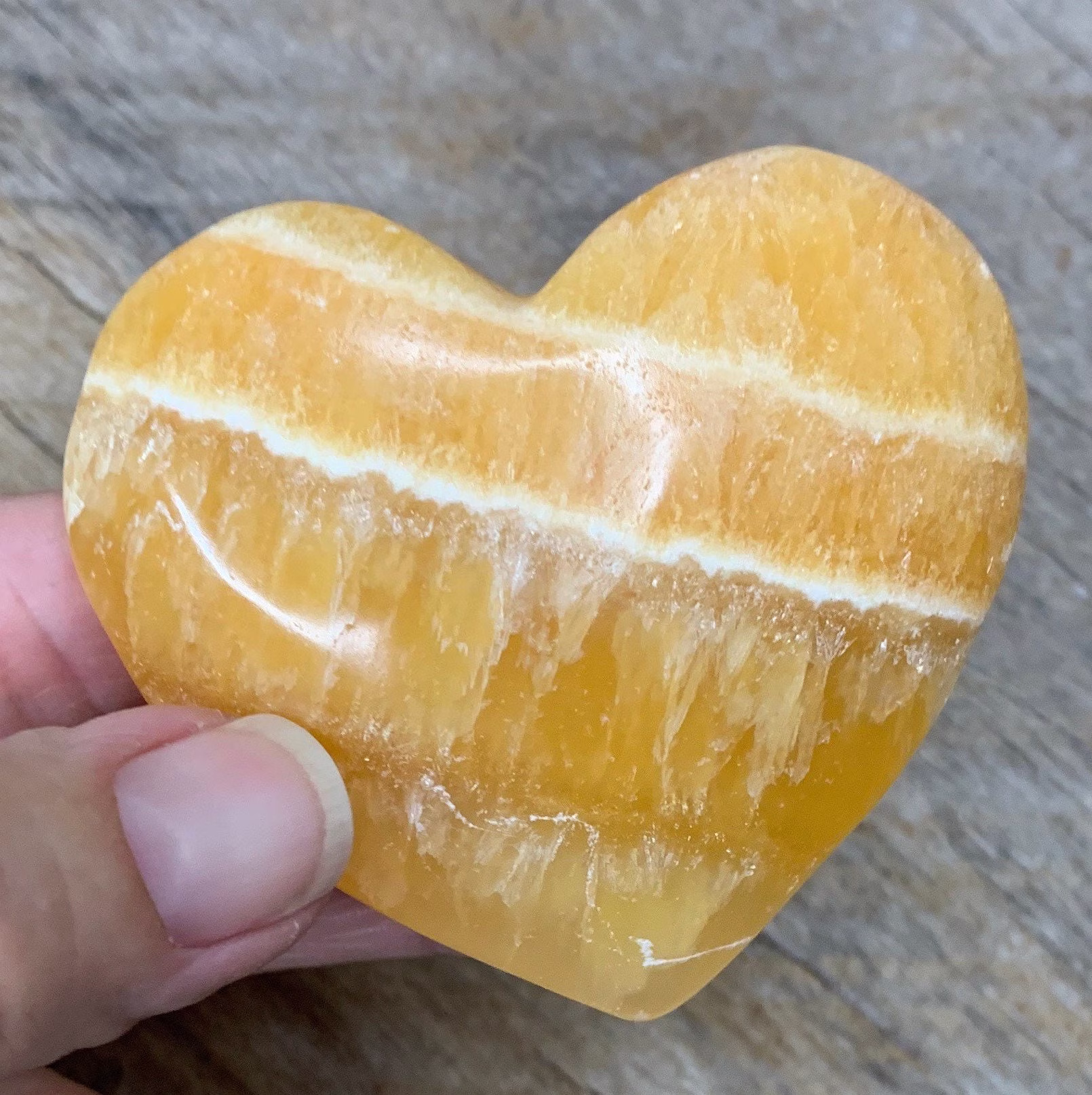 Orange Calcite Heart Hrt-0792