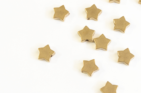 star Beads Unfinished Raw Brass 8mm, 10 Pieces | 582