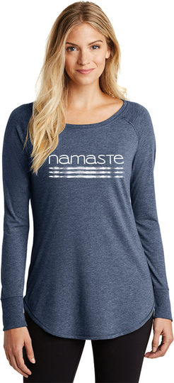 Namaste Lines Ladies Yoga Tri Blend Long Sleeve = Namlines-Dt132L