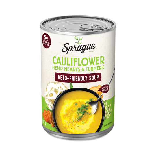 2-Pack Sprague Keto Cauliflower Soup with Hemp Hearts & Turmeric 14.5 fl oz can