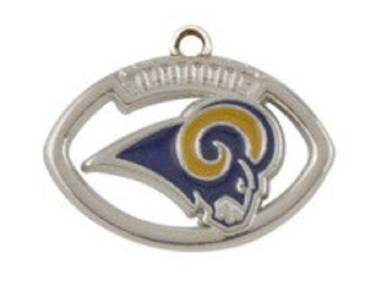 Rams Oval Football Charm