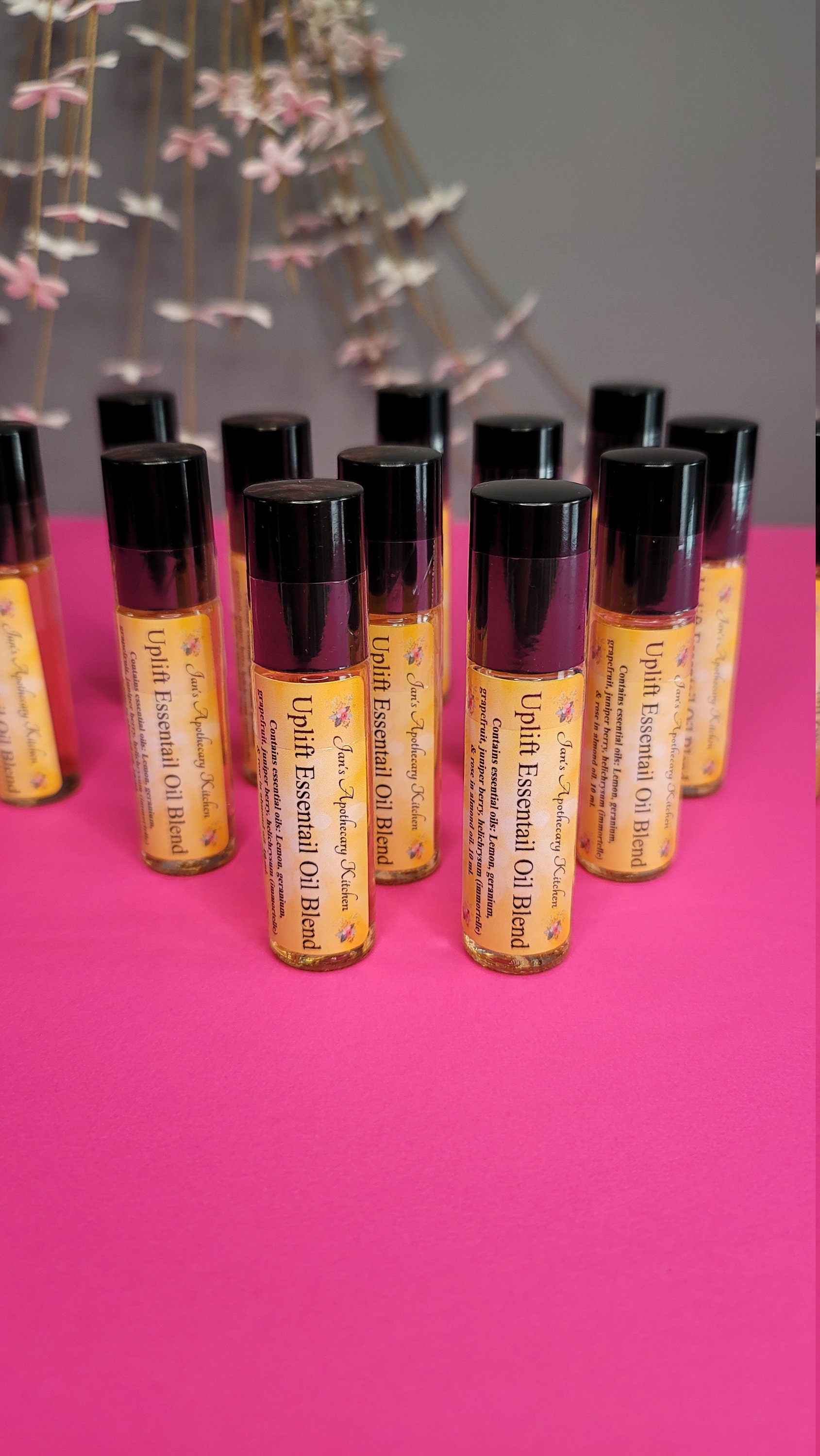 Uplift Essential Oil Blend 10 Ml Roller Bottle. Energizing, Mood Boosting Fragrance Oil For Women & Children. Made With Sweet Almond Oil
