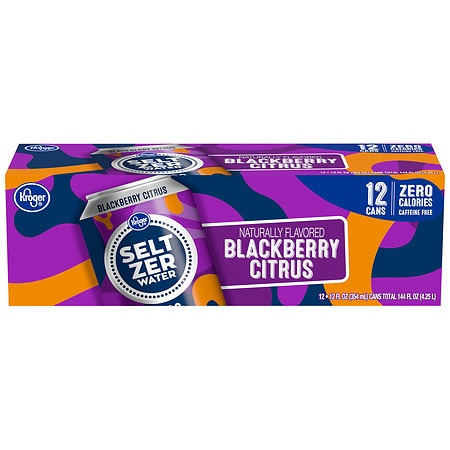 Kroger Blackberry Citrus Seltzer Water - 12.0 oz x 12 pack