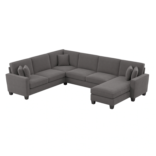 Bush Furniture Stockton Modern French Gray Herringbone Fabric Polyester/Blend Sectional | SNY127SFGH-03K