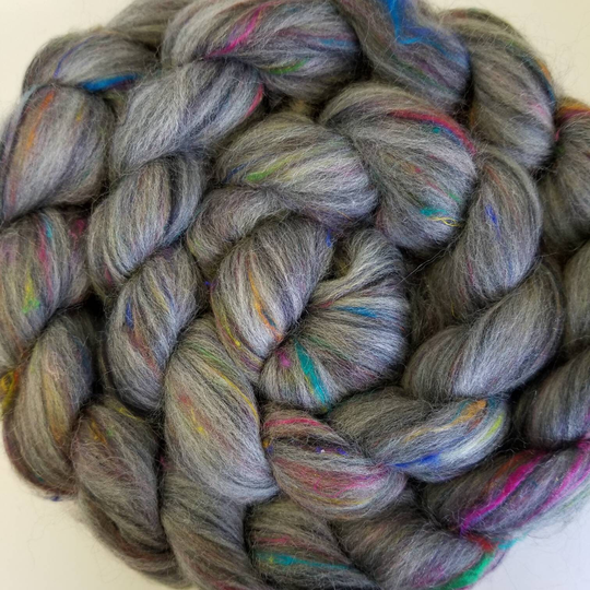 Silk Road Blend Spinning Fiber Merino Sari Silk Bamboo Rayon Top Roving Kyber Pass 4Oz