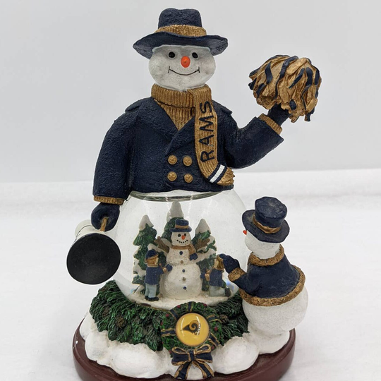 st. Louis Rams Snowman Cheer Snow Globe Second Limited Series 7" Tall