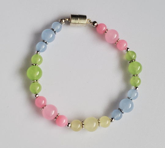 Pastel Glass Bracelet, Colorful Rainbow Bracelet