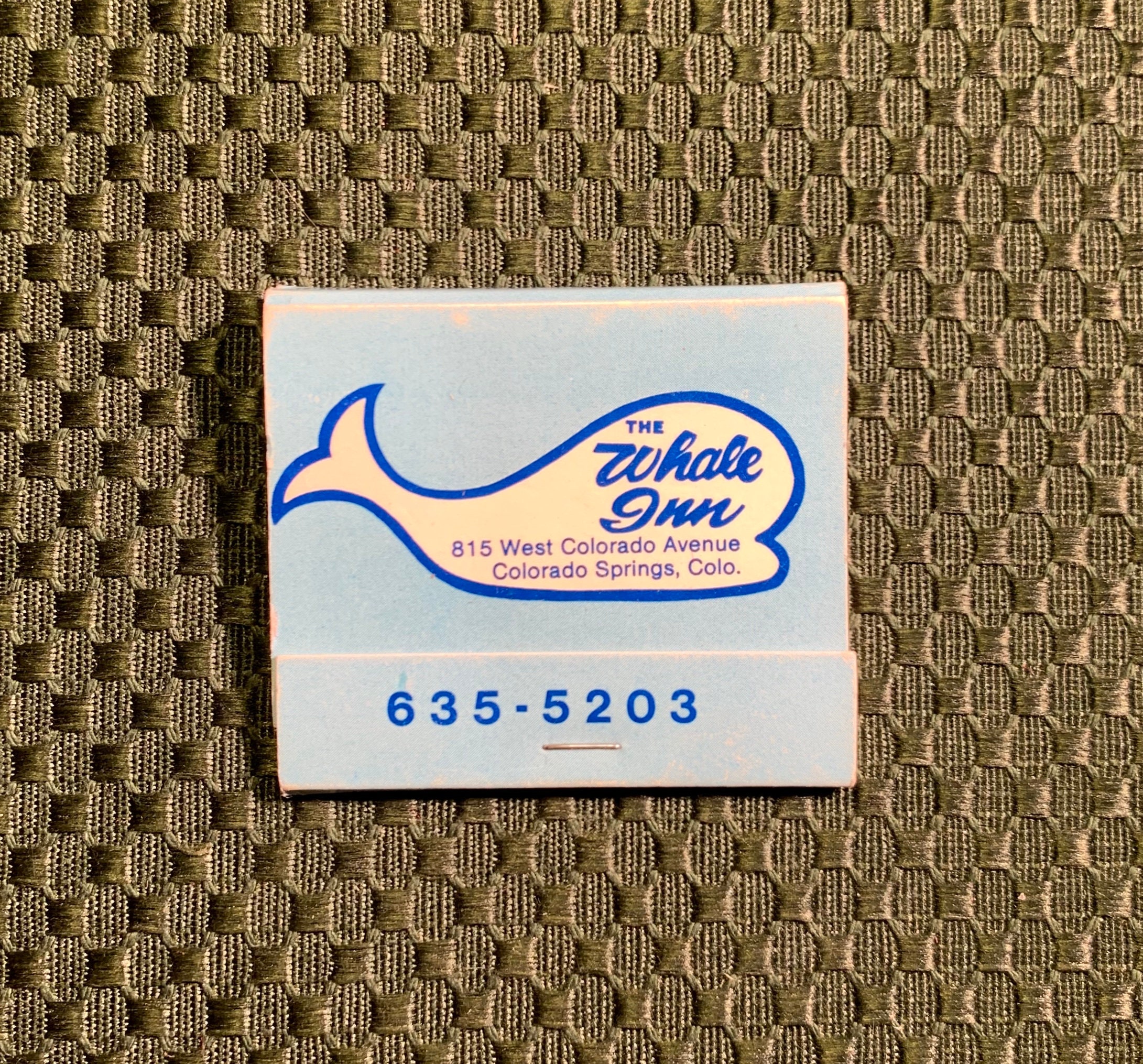 Vintage Matchbook, The Whale Inn, Seafood, Restaurant, Colorado Springs, Colorado, 30 Strike, with All Match Sticks, Free Ship in Usa
