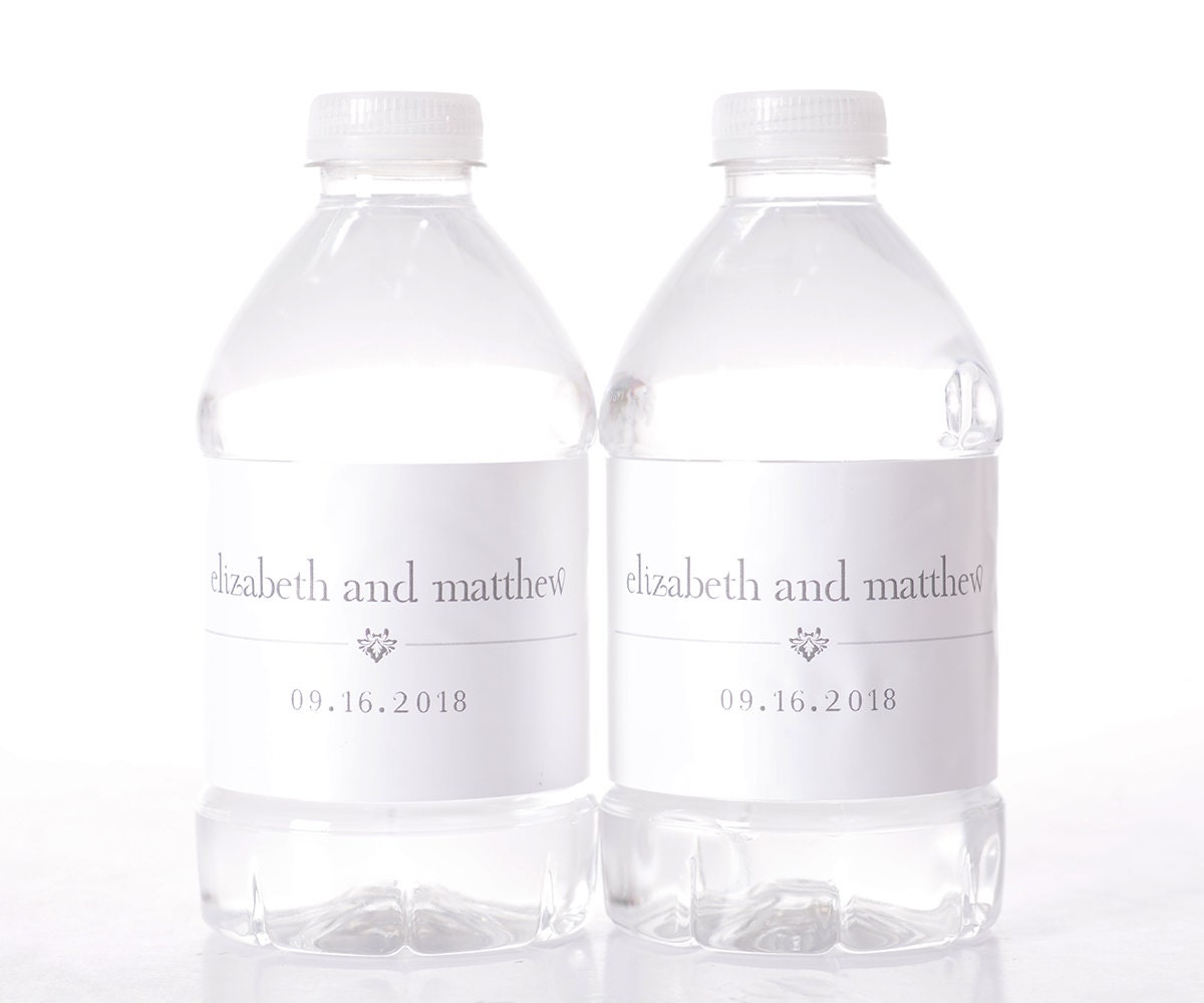Romantic Wedding Water Bottle Labels - Stickers Waterproof For Weddings Design #wdiw-221