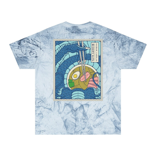 Dragon Ramen Unisex Color Blast T-Shirt, Japanese Tshirt, Tie Dye Custom Men's Shirt, Woman's Summer