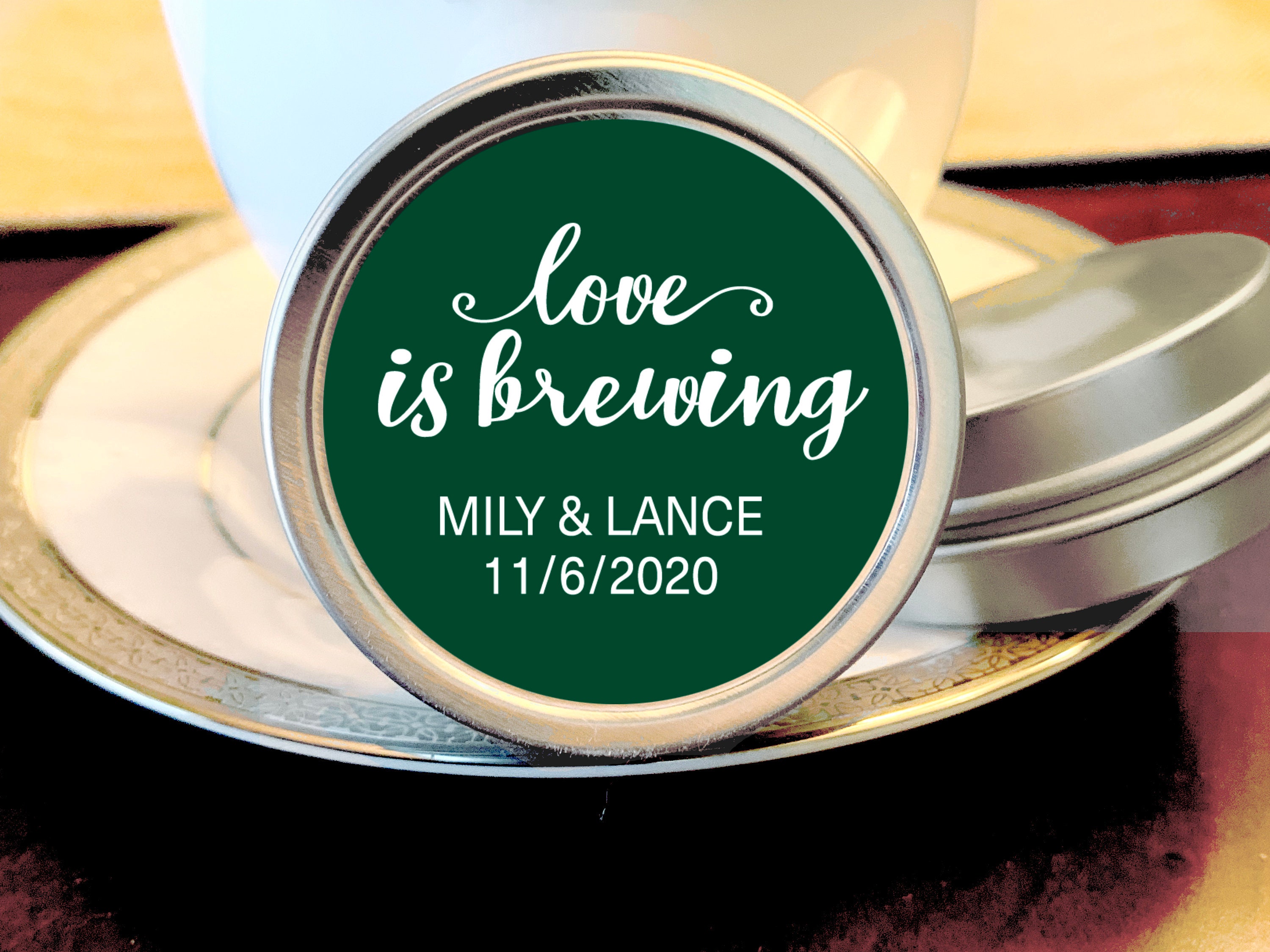 Rehearsal Dinner Favors - Mint Choose Your Colors Love Is Brewing Bridal Shower Mints Decor