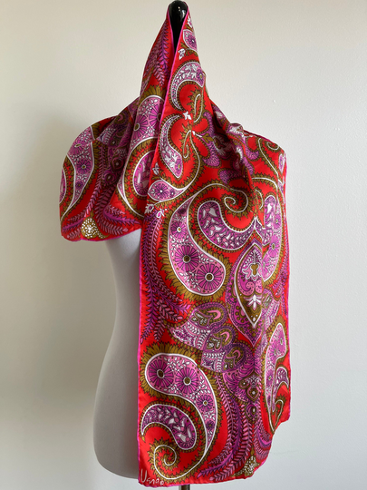 60S Mod Silk Blend Vera Neumann Paisley Scarf