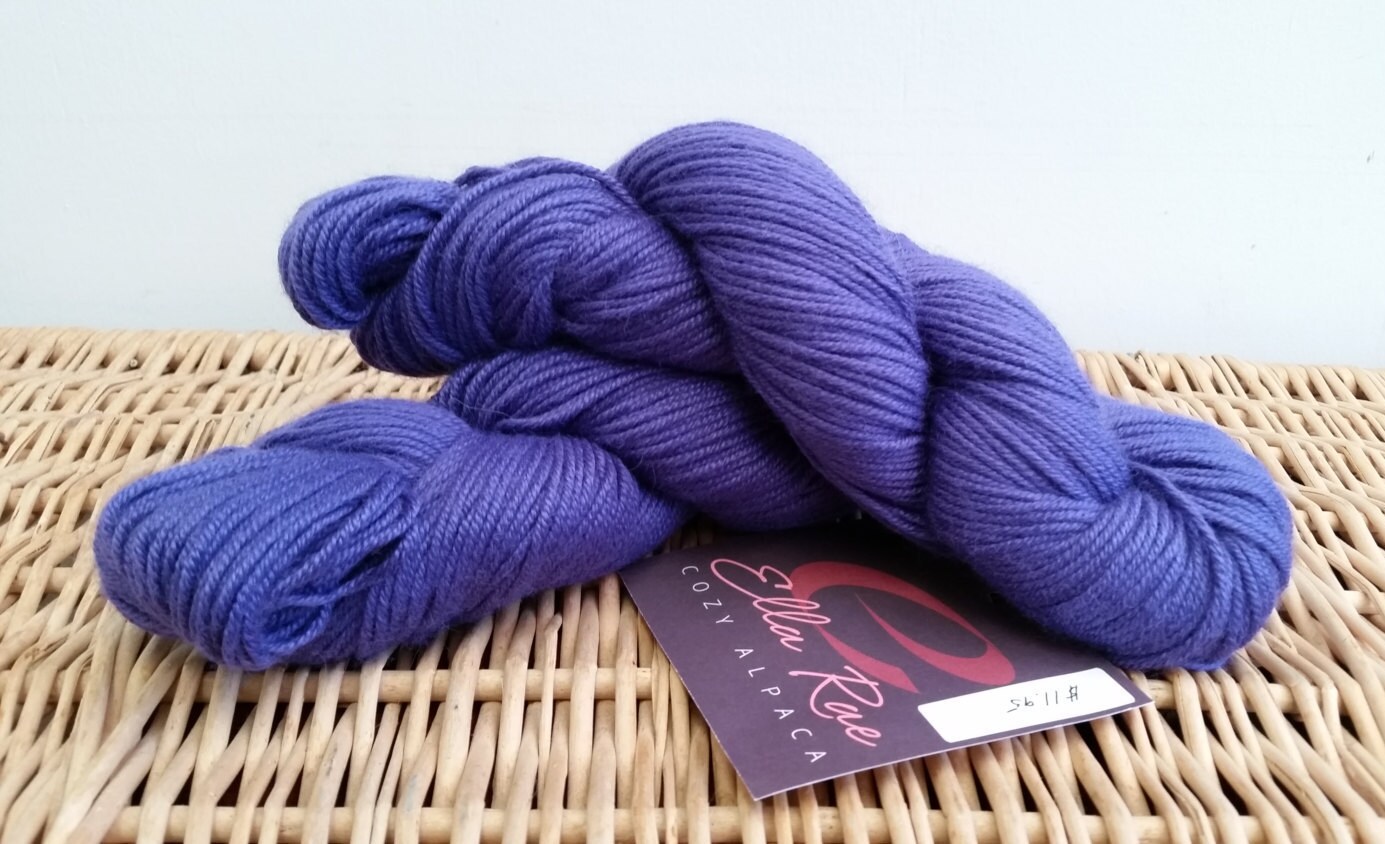 Worsted Alpaca Blend Yarn, Baby Ella Rae Cozy Alpaca, Purple 10, Washable Yarn