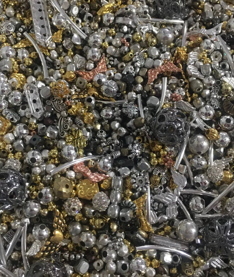 2Oz All New Metal Spacer Bead Soup Mixed Lot {->100S} Beads Loose Shapes, Sizes &