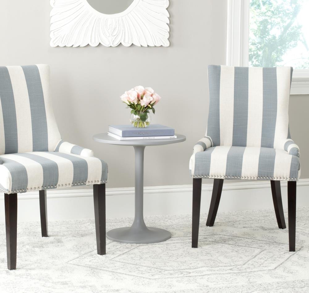 Safavieh Lester Contemporary/Modern Polyester/Polyester Blend Upholstered Side Chair (Wood Frame) in Gray | MCR4709AT-SET2