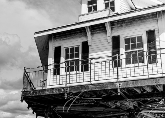 Middle Bay Lighthouse Angled Photograph Black & White in Various Sizes