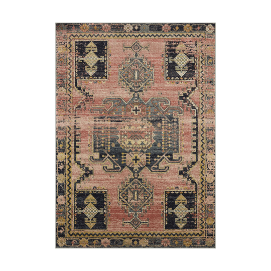 Pink and Gray Julian Area Rug: Gray/Pink - 5' x 8' by World Market