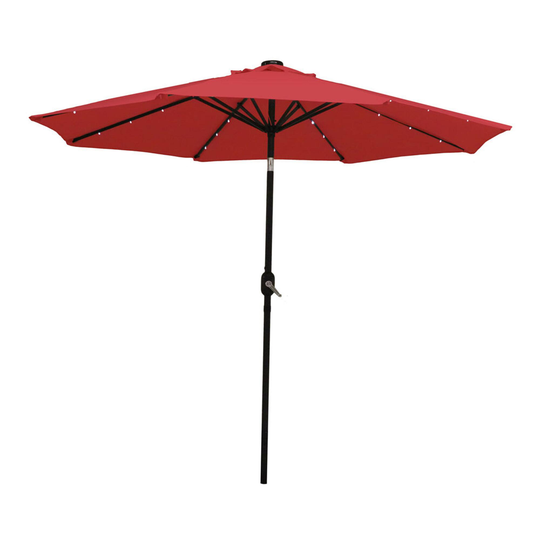 Market 9 Ft Tilting Patio Umbrella with Solar LED Lights: White by World Market