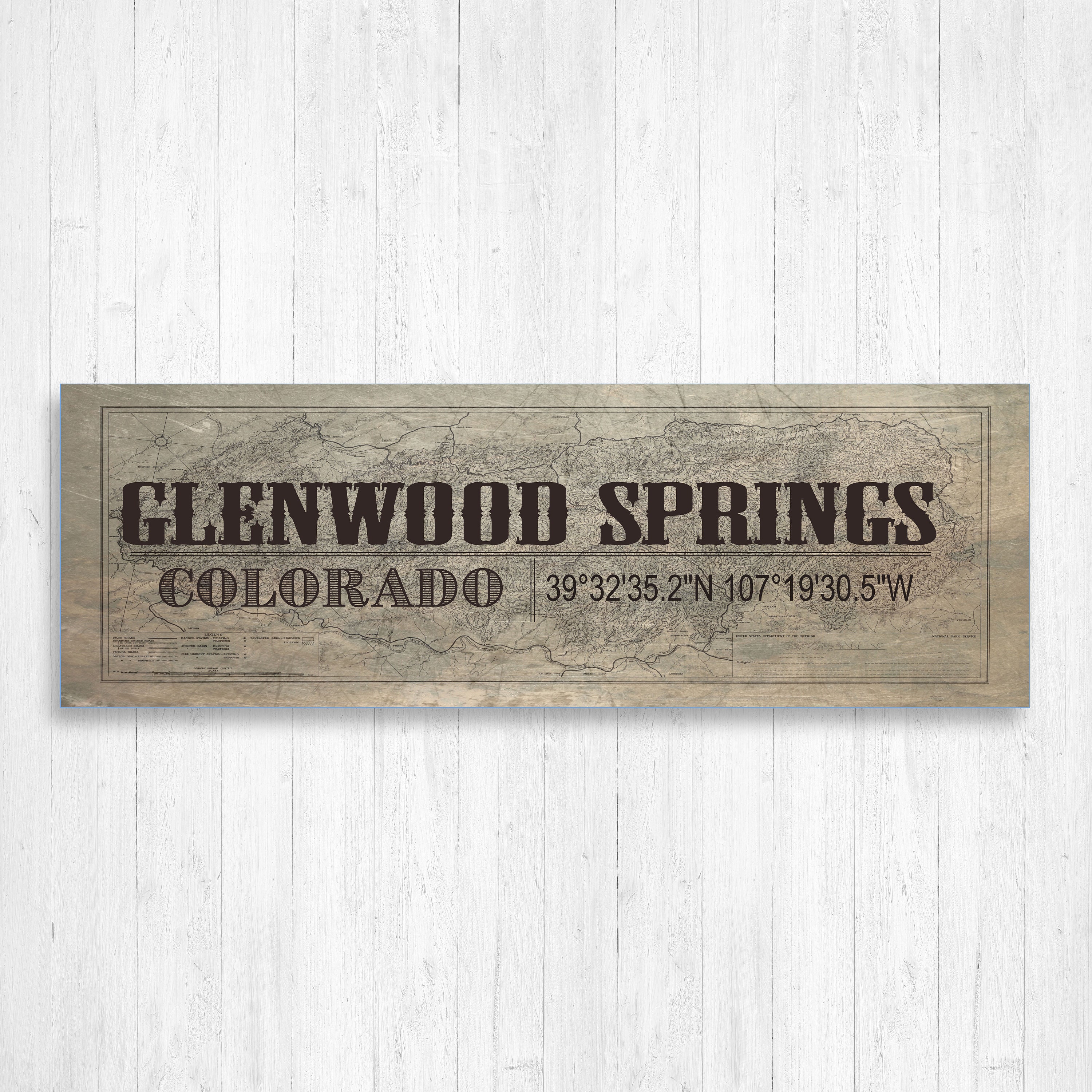 Glenwood Springs Colorado Wall Canvas, Vintage Town Town, Decor, Art