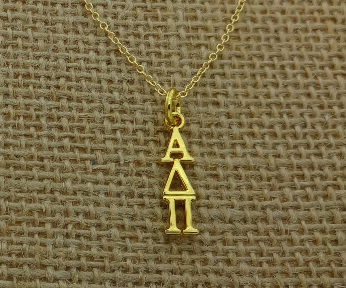Alpha Delta Pi Sorority Jewelry Pendant Drop Charm Chain Necklace