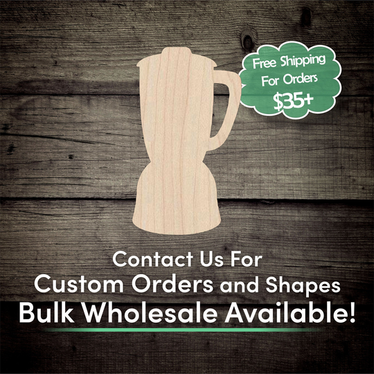 Blender Unfinished Wood Cutout Shape - Laser Cut Diy Craft Bulk Wholesale Pricing