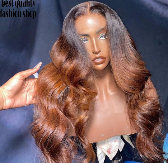 Brazilian 150 Density Body Wave T-Part Lace 1B/30 Human Hair Preplucked Wig