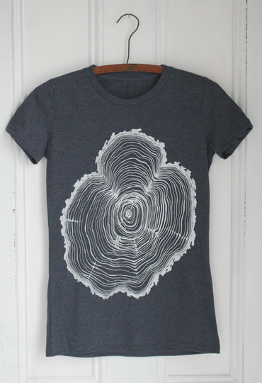Mens Tree Ring T Shirt - Organic Woodcut Tee Tri-Blend Print Men's T-Shirts Dad Gift Arborist