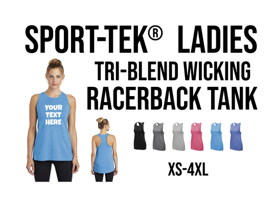 Sport-Tek® Ladies Posicharge® Tri-Blend Wicking Tank, Custom Tank Top, Top Lst402