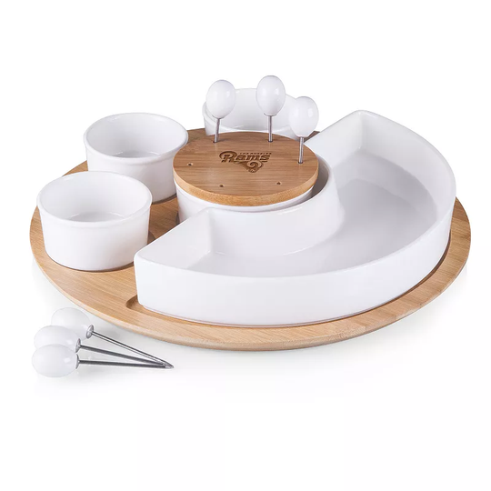 Picnic Time Los Angeles Rams Symphony Appetizer Serving Set, Brown