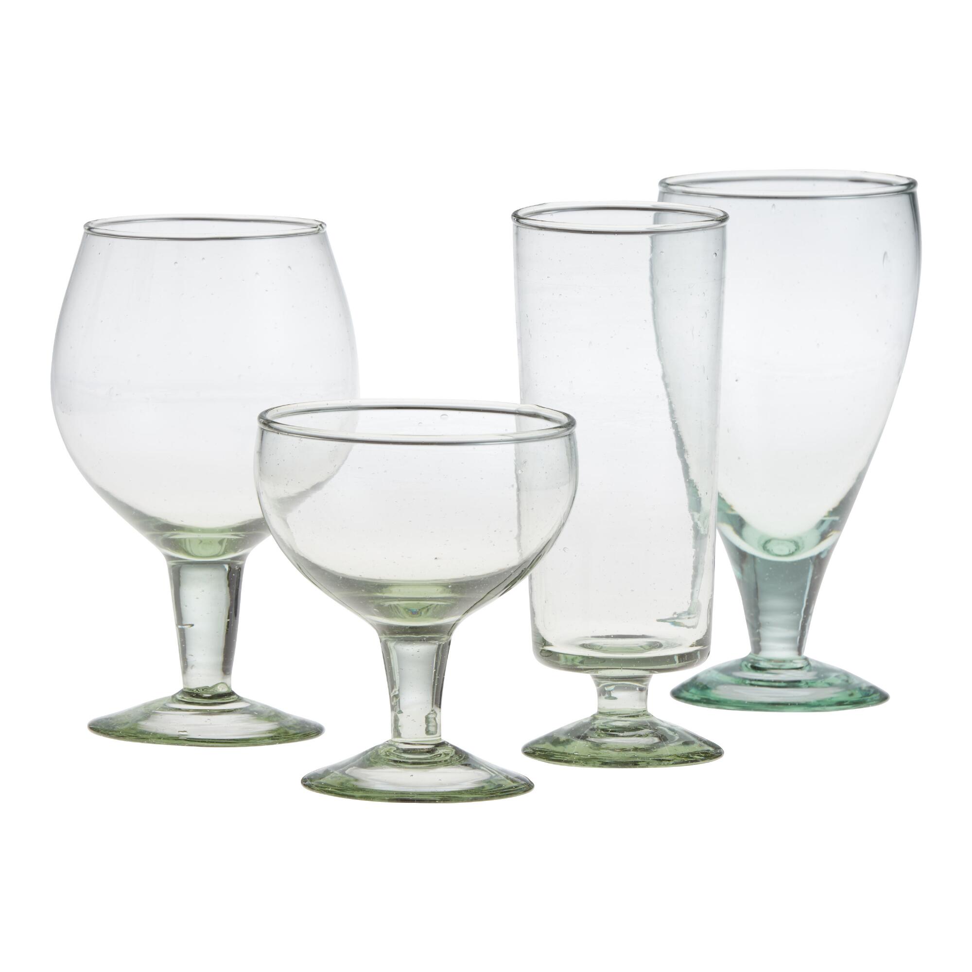 Light Green Recycled Glassware Collection by World Market