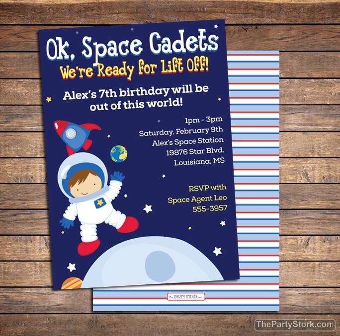 Space Birthday Invitation, Party, Party Invites, Astronaut Invitation - Printable Diy
