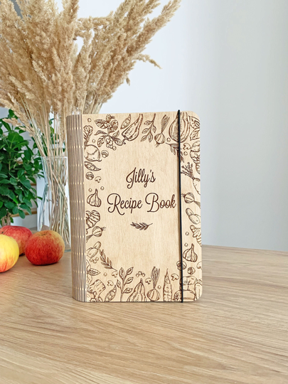 Custom Recipe Book, Wooden Binder, Cook Book, Christmas Gift For Mom, Gift Wife, Mother in Law Gift, Daughter