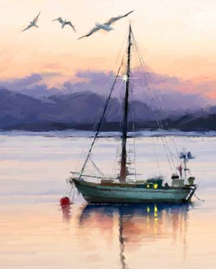 Sailboat On The Lake Digital Panel