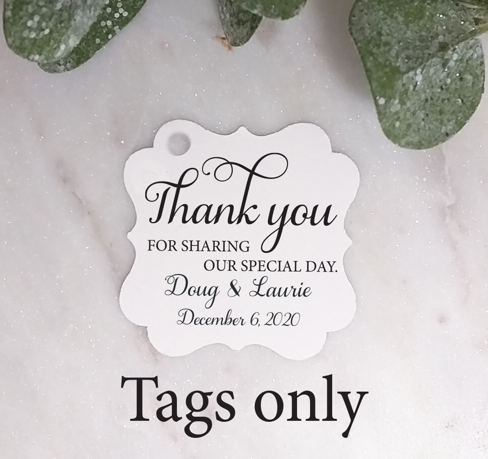 Favor Tags, Thank You For Sharing Our Special Day Rustic Wedding Tag, Bridal Shower 2x2